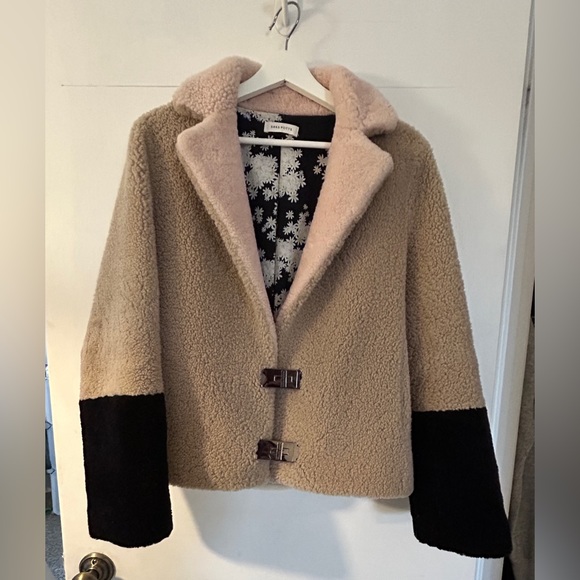 Saks Potts shearling Heidi Rose jacket // color block fur coat - Picture 5 of 16